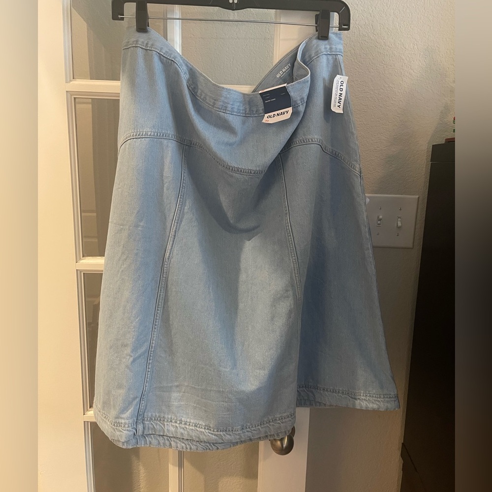 Old Navy A-Line Denim Skirt in Light Blue